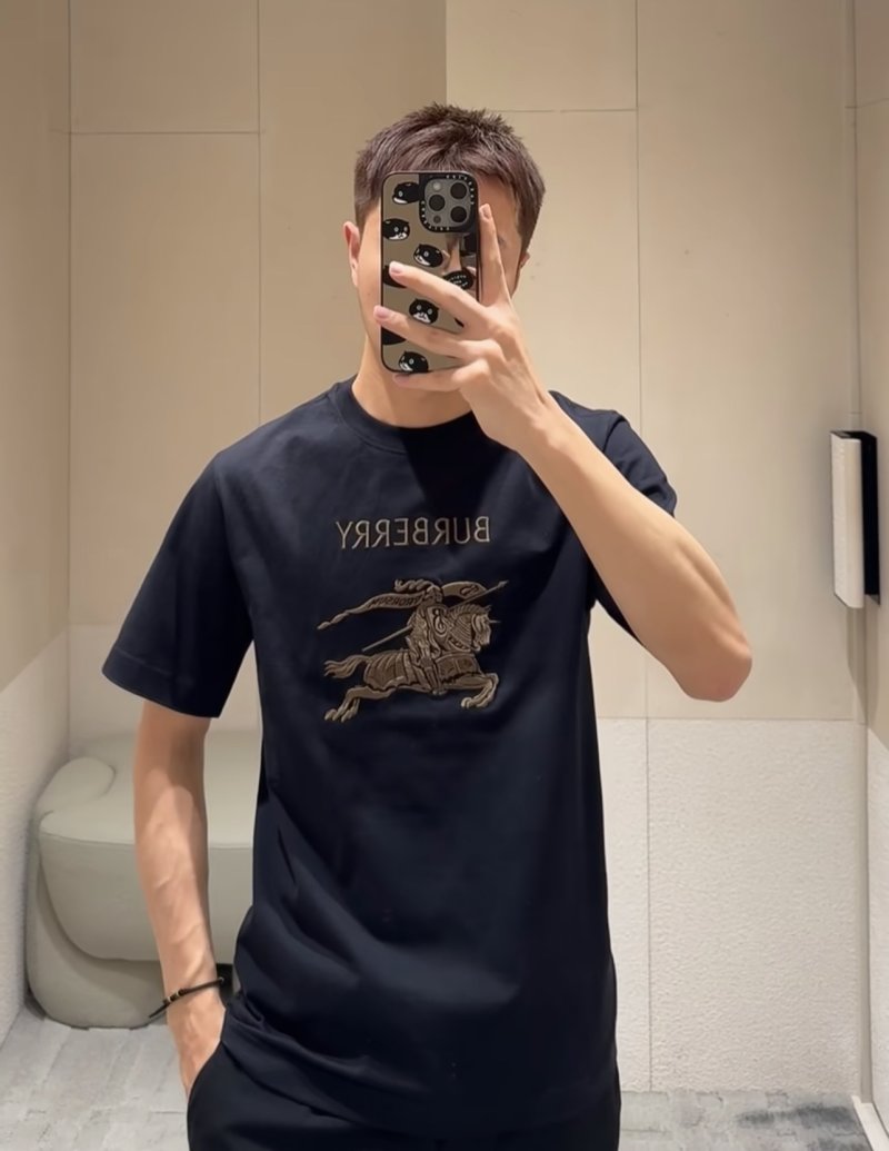 Burberry Black Gold Horse Logo T-Shirt view