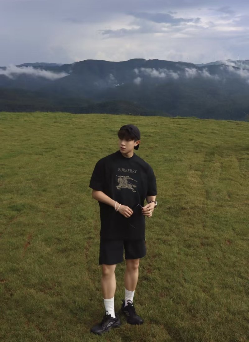 Burberry Black Gold Horse Logo T-Shirt view