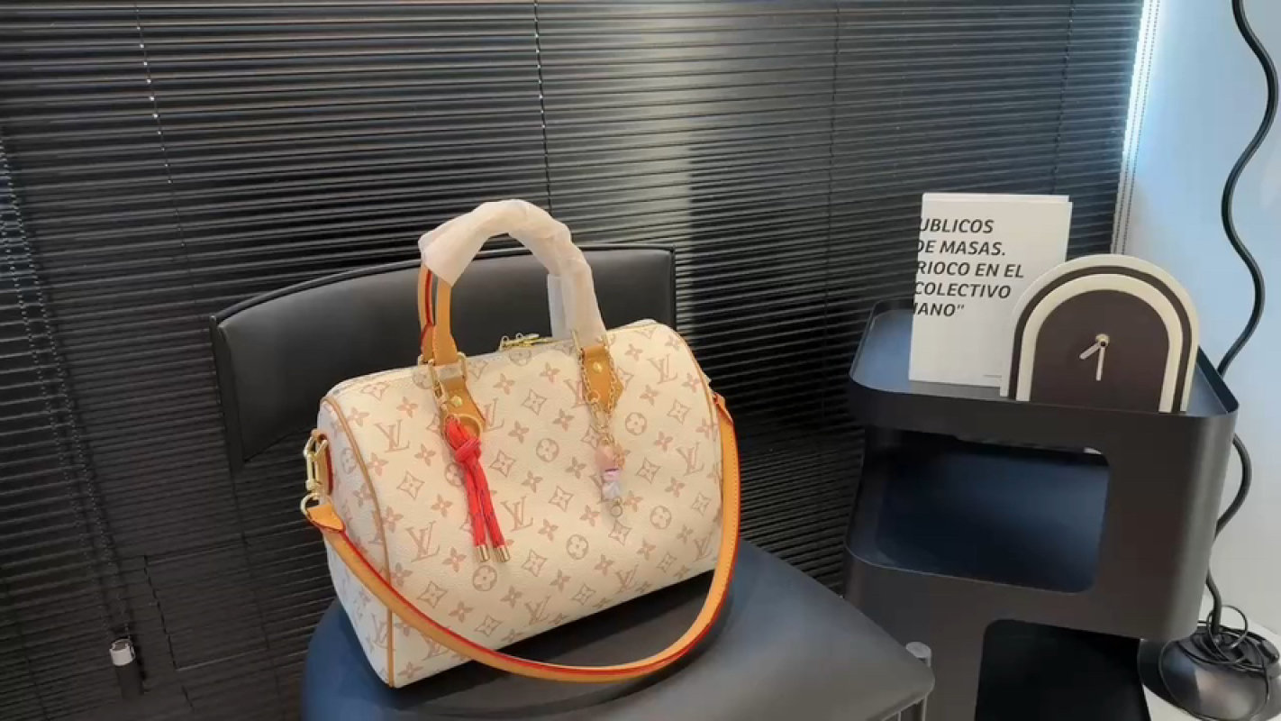 Louis Vuitton Speedy Monogram Canvas Handbag Cream