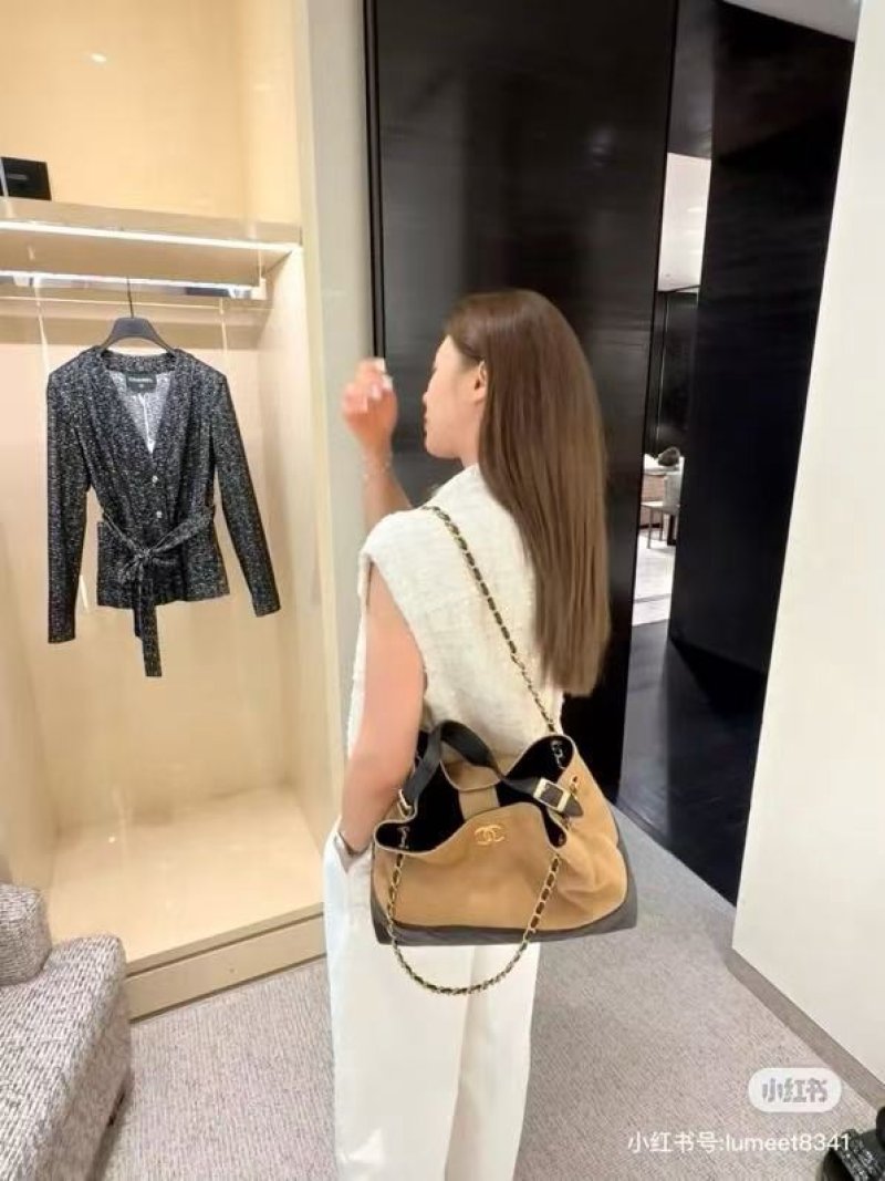 Chanel Caramel & Black Suede Shoulder Bag view