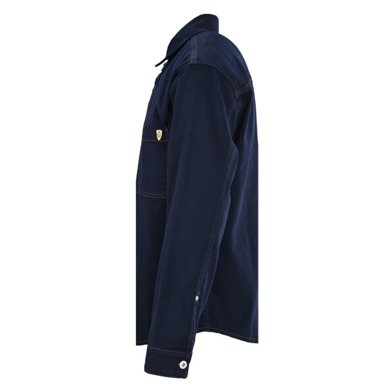 Dark Blue Denim Shirt Jacket with Chest Pocket view