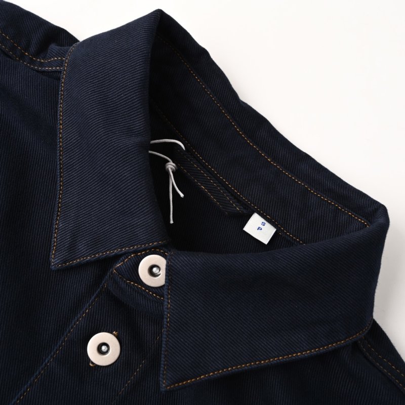 Dark Blue Denim Shirt Jacket with Chest Pocket view