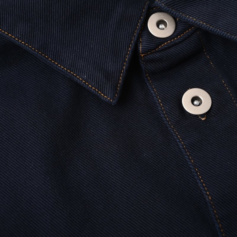 Dark Blue Denim Shirt Jacket with Chest Pocket view