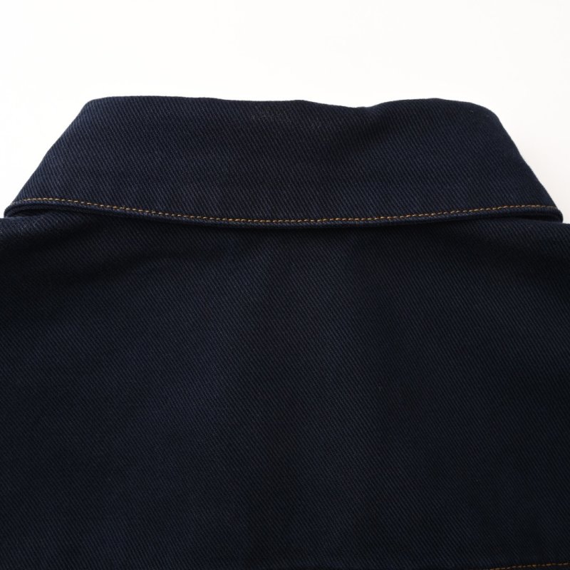 Dark Blue Denim Shirt Jacket with Chest Pocket view