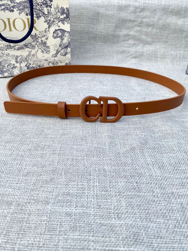 Dior CD Buckle Leather Belt - Cognac Brown