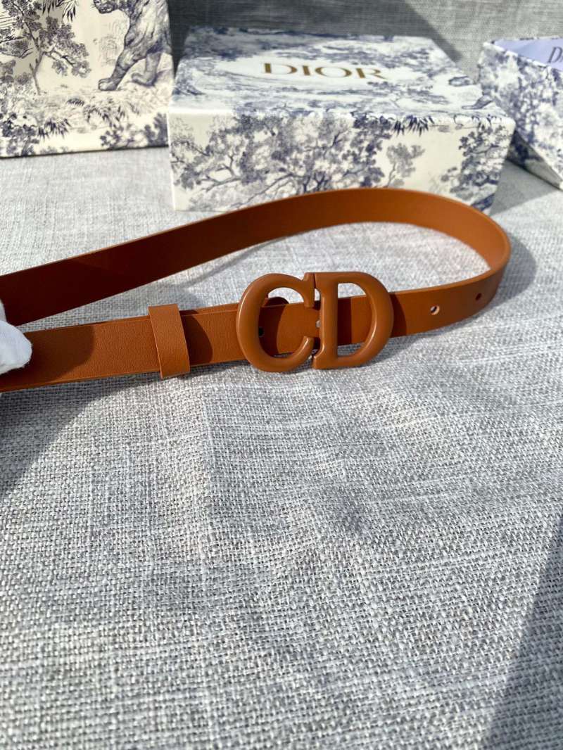 Dior CD Buckle Leather Belt - Cognac Brown view