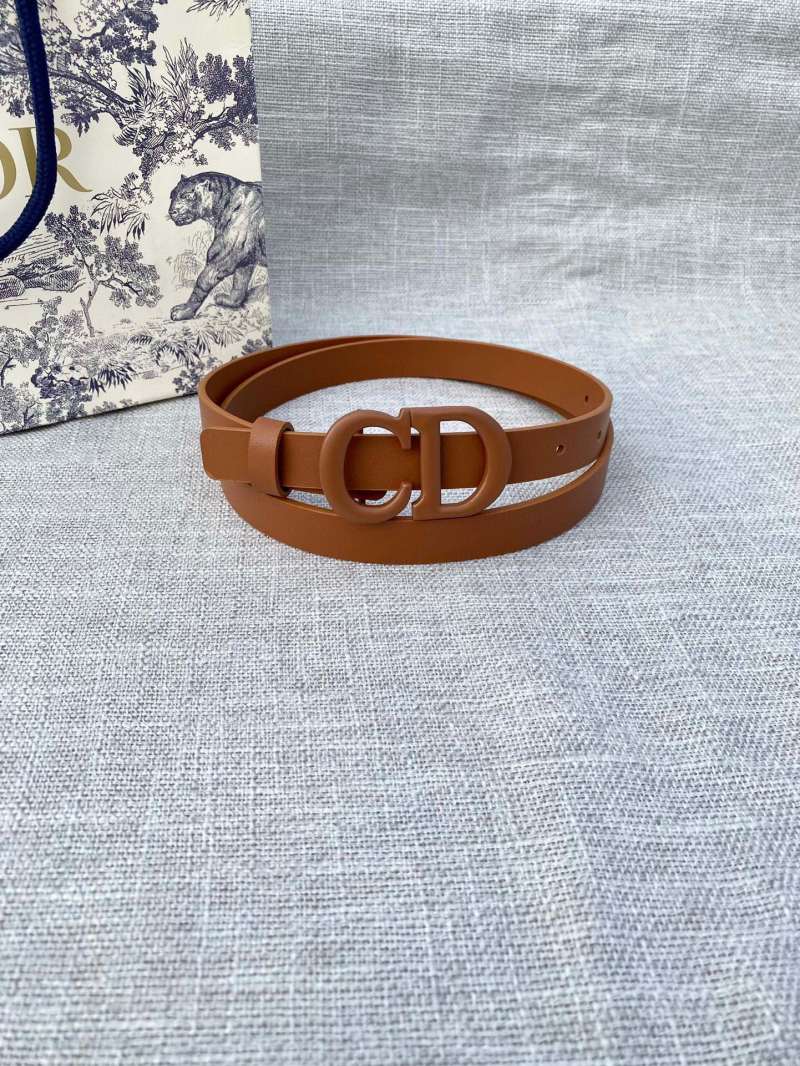 Dior CD Buckle Leather Belt - Cognac Brown view