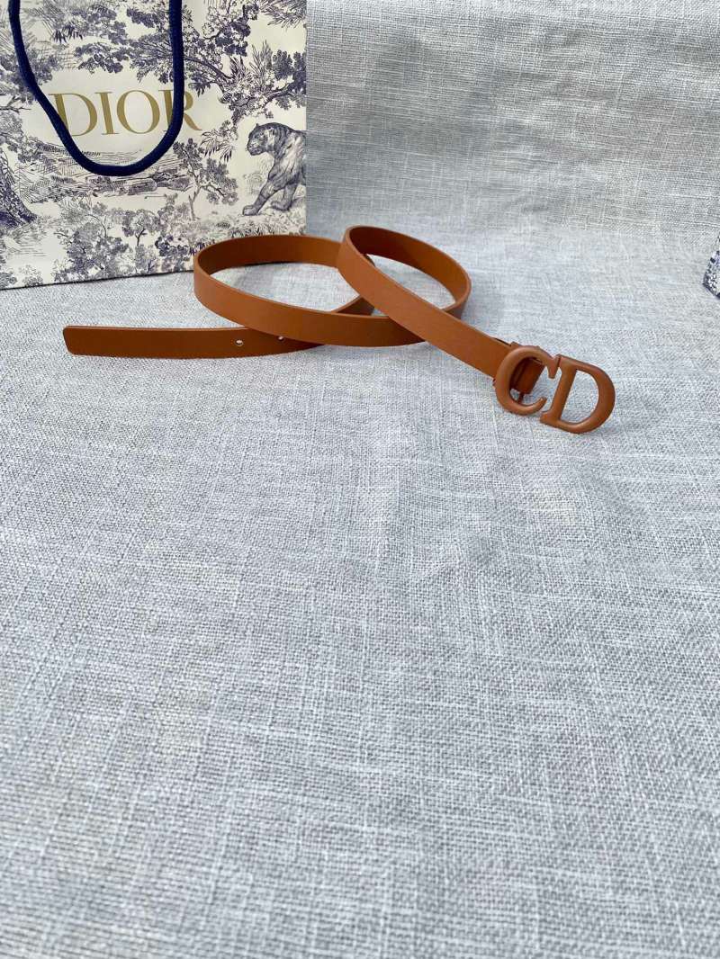 Dior CD Buckle Leather Belt - Cognac Brown view