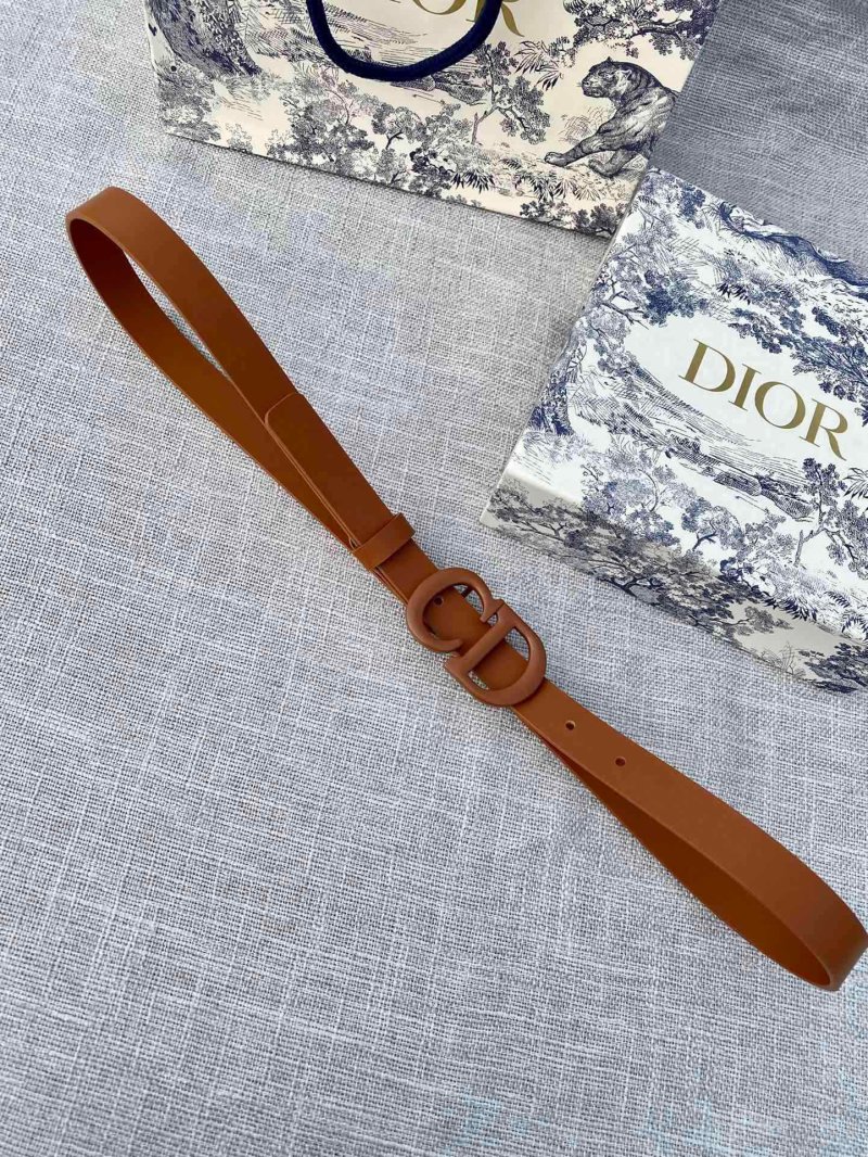 Dior CD Buckle Leather Belt - Cognac Brown view