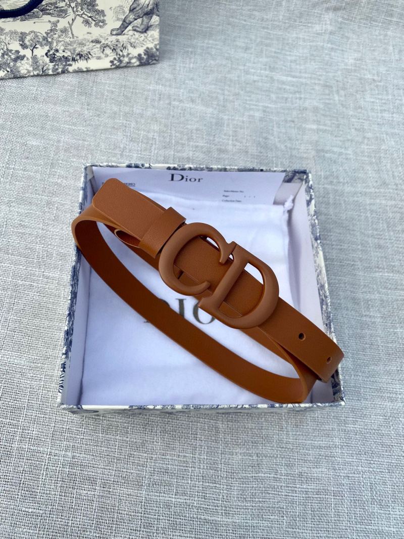 Dior CD Buckle Leather Belt - Cognac Brown view