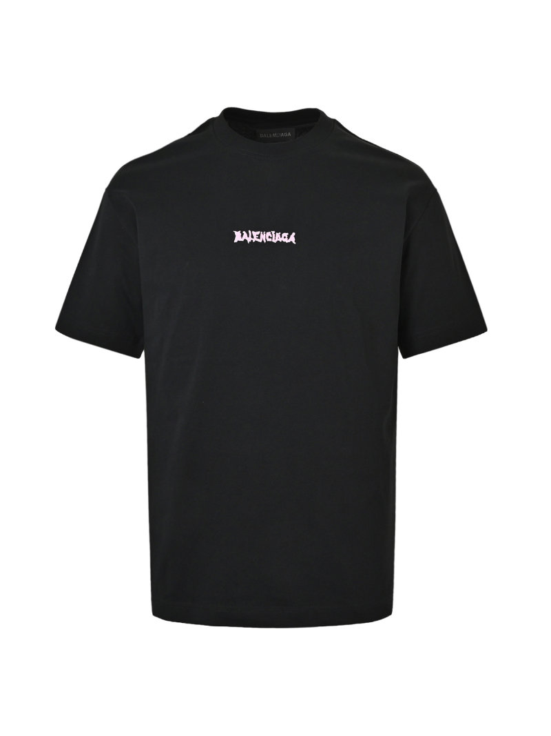 Black Oversized Short Sleeve T-Shirt with Red Embroidered Logo view