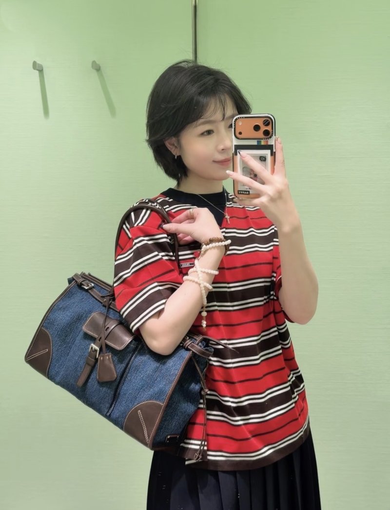 Red Black White Striped Short Sleeve T-Shirt view