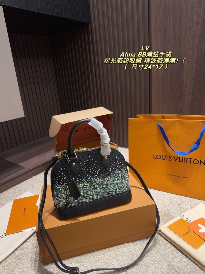 Louis Vuitton Alma BB Crystal-Studded Handbag Black view