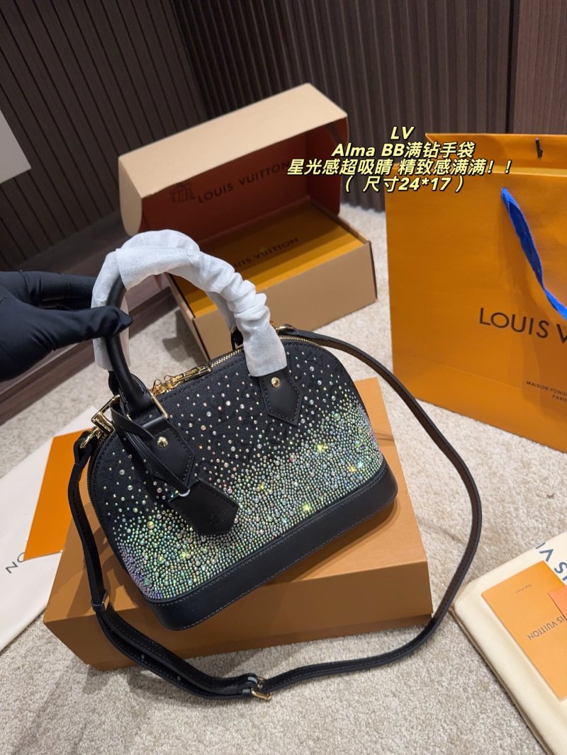 Louis Vuitton Alma BB Crystal-Studded Handbag Black view
