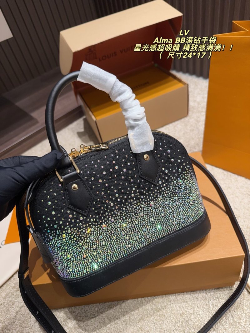 Louis Vuitton Alma BB Crystal-Studded Handbag Black view