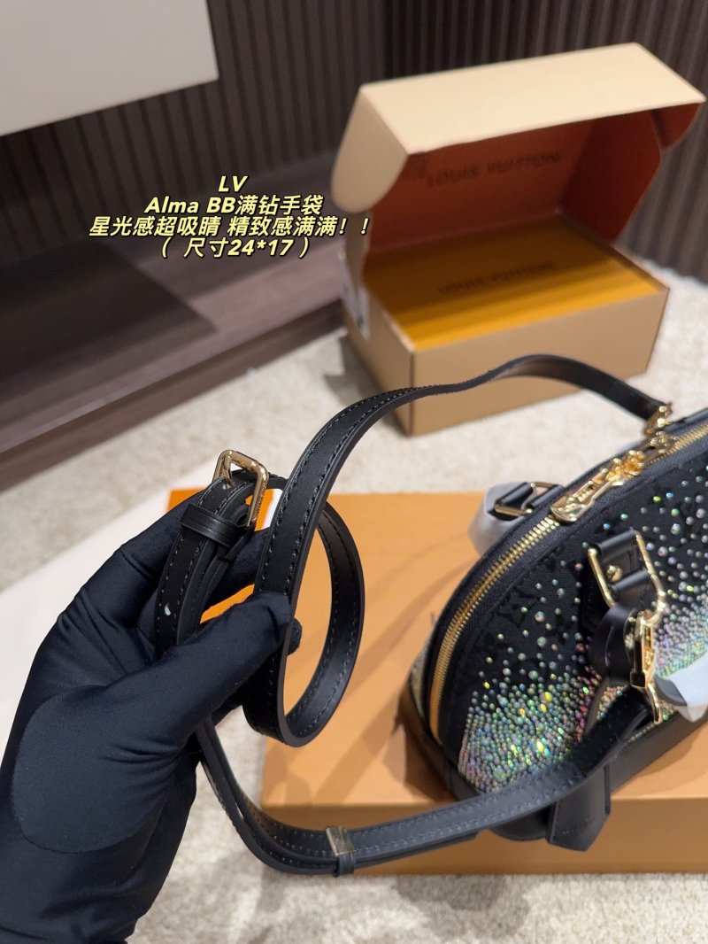 Louis Vuitton Alma BB Crystal-Studded Handbag Black view