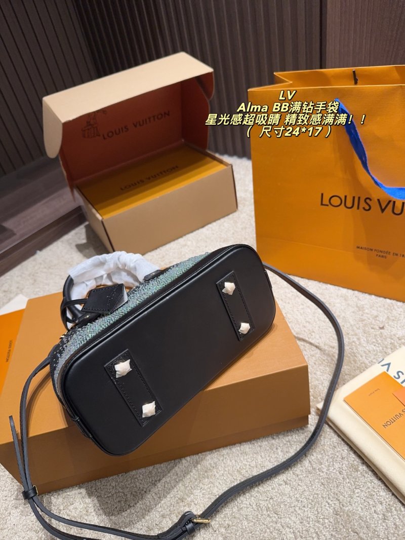 Louis Vuitton Alma BB Crystal-Studded Handbag Black view