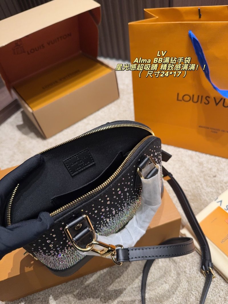 Louis Vuitton Alma BB Crystal-Studded Handbag Black view