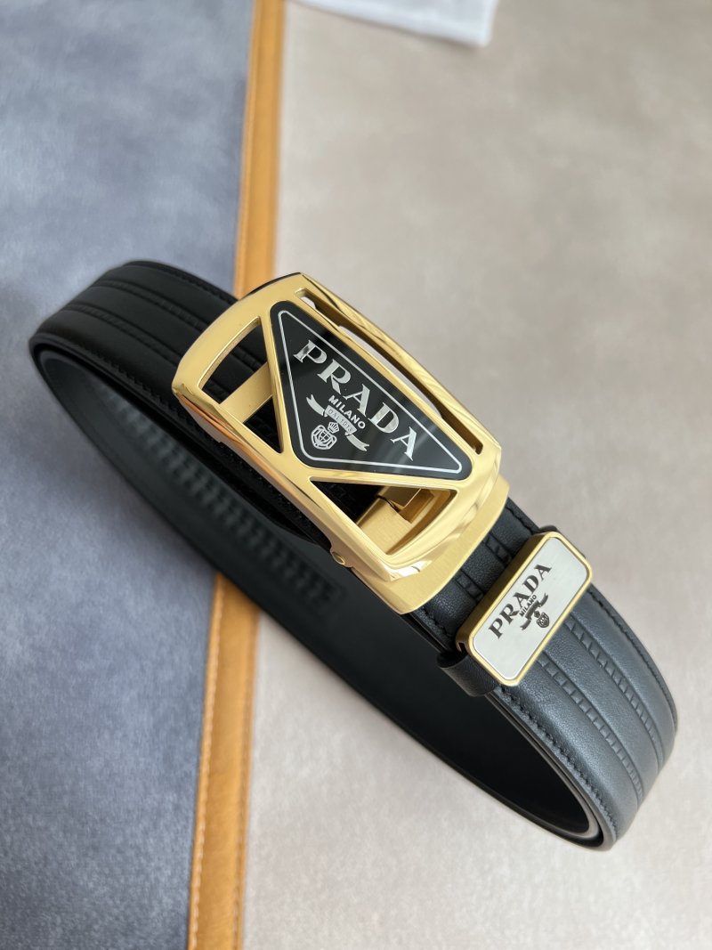 Prada Milano Automatic Buckle Leather Belt Black view
