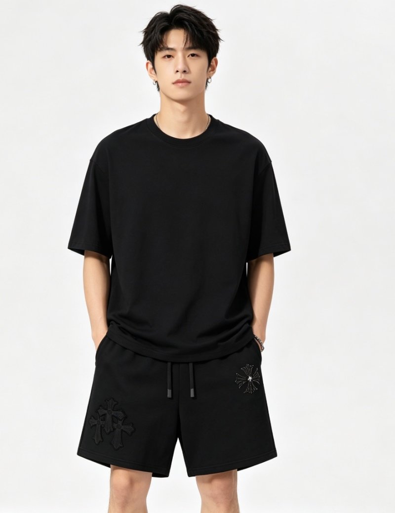 Chrome Hearts Black Embroidered Shorts