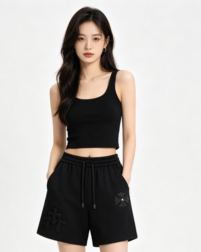 Chrome Hearts Black Embroidered Shorts view