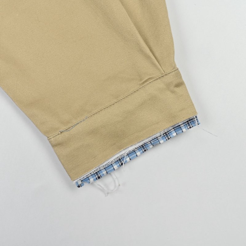 Beige Harrington Jacket with Navy Contrast Lining view