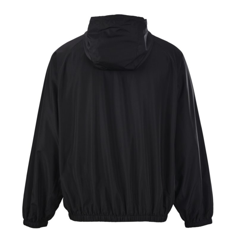 Black Nylon Windbreaker Jacket with Contrast Piping view