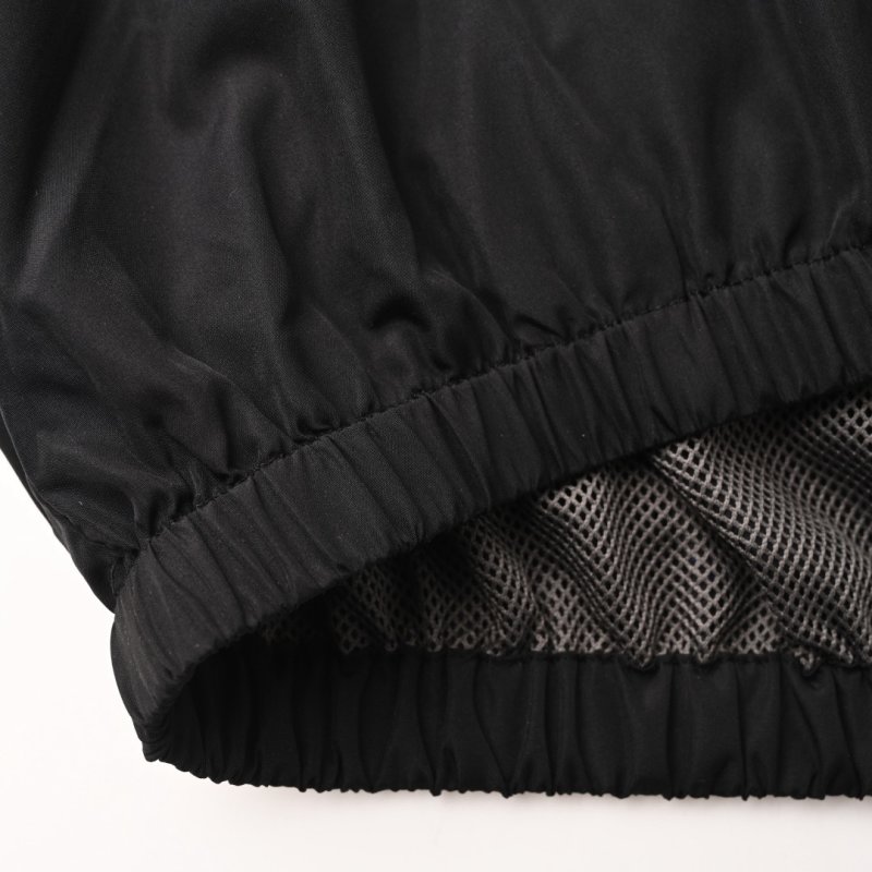 Black Nylon Windbreaker Jacket with Contrast Piping view