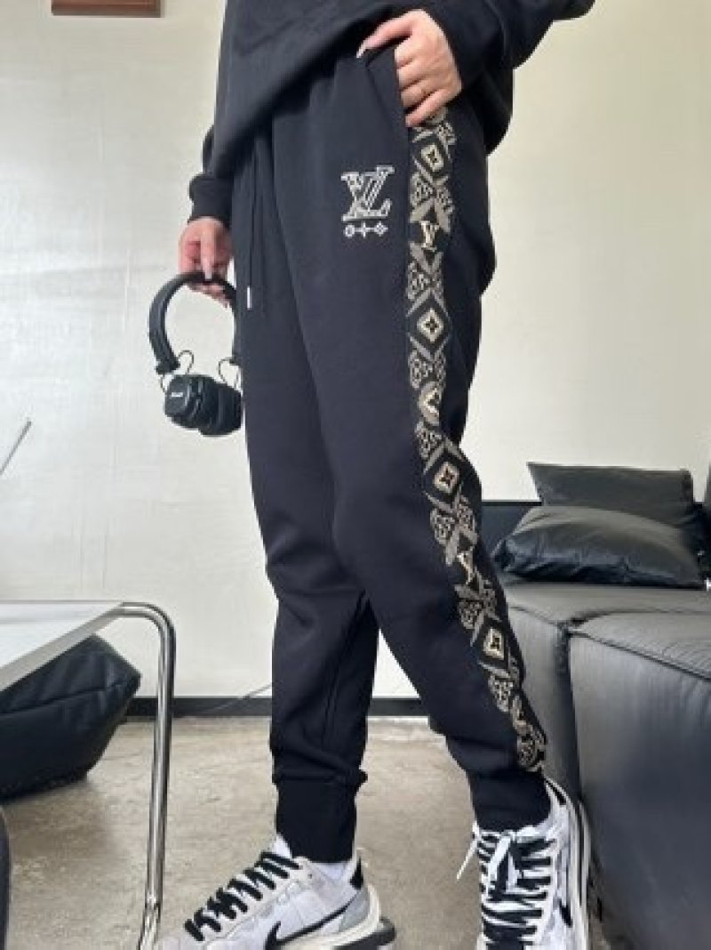 Black Cargo Pants with Chain Detail view