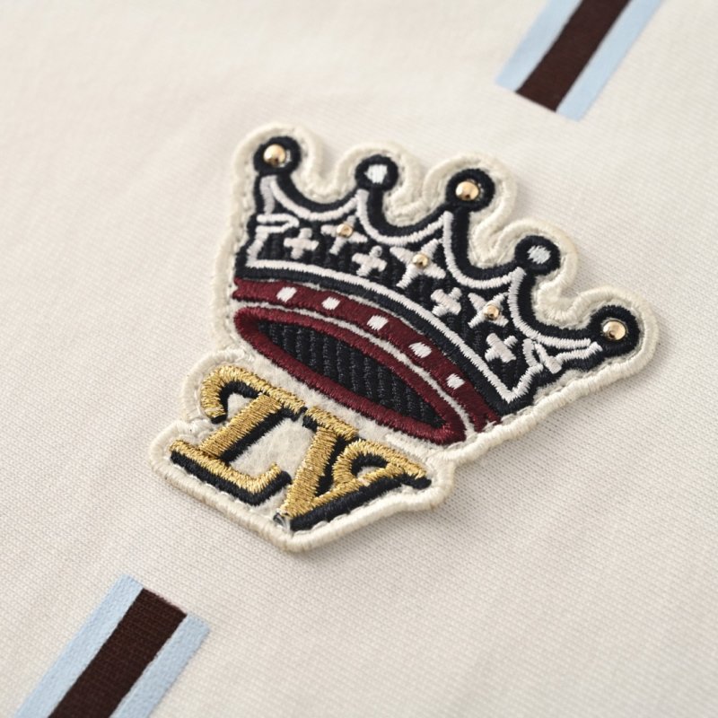 White Crown Logo T-Shirt with Navy Stripe view