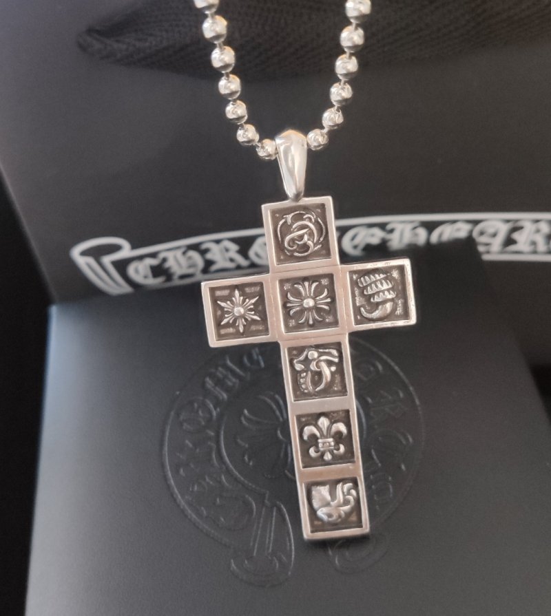Chrome Hearts Multi-Element Cross Pendant Necklace Silver view