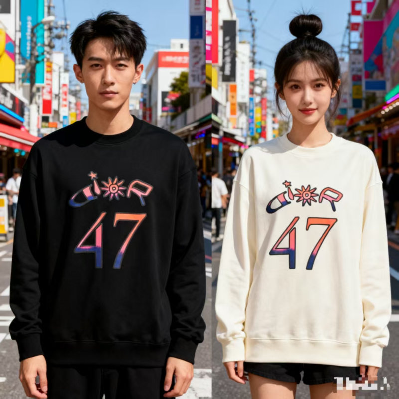 Cream Graphic Number 47 Sweatshirt view
