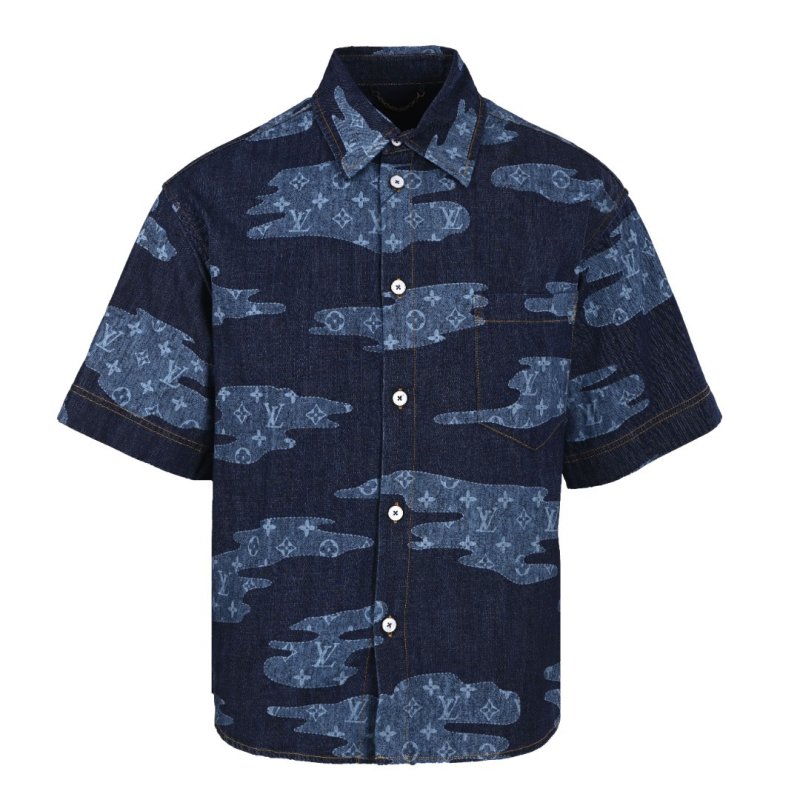 Louis Vuitton Monogram Denim Short Sleeve Shirt Navy view