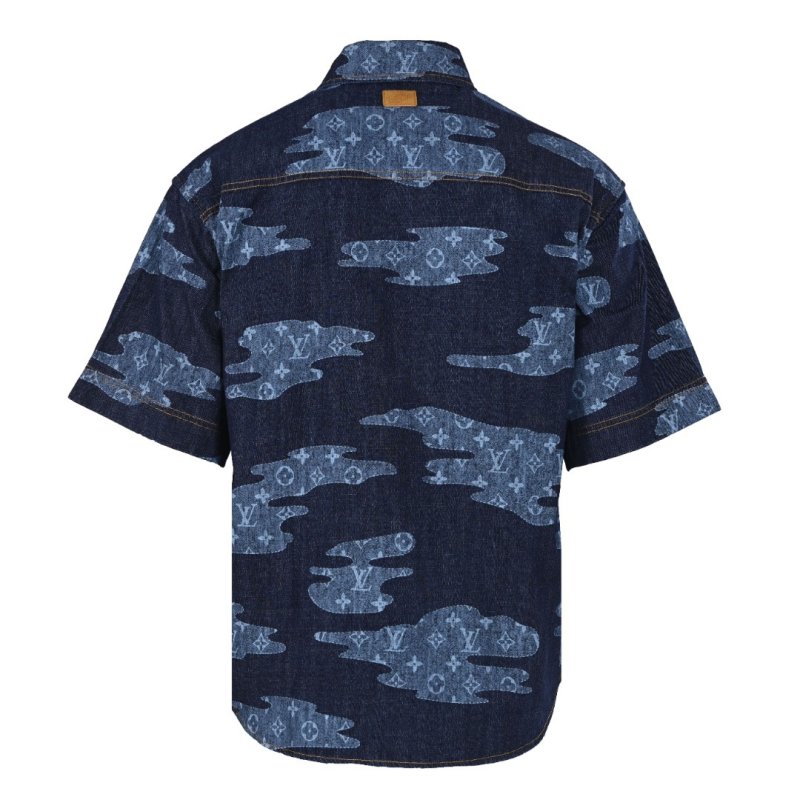 Louis Vuitton Monogram Denim Short Sleeve Shirt Navy view