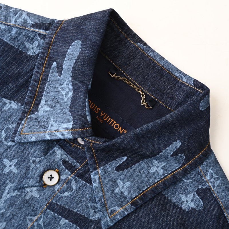 Louis Vuitton Monogram Denim Short Sleeve Shirt Navy view