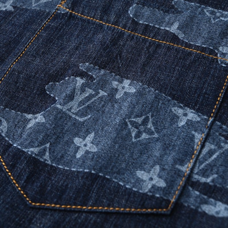 Louis Vuitton Monogram Denim Short Sleeve Shirt Navy view