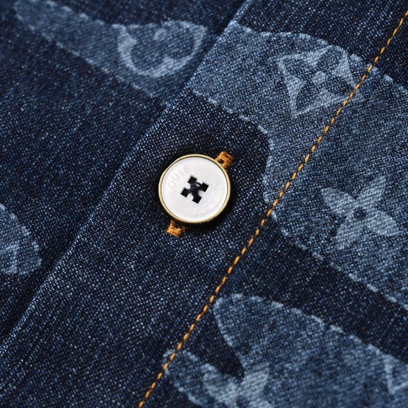 Louis Vuitton Monogram Denim Short Sleeve Shirt Navy view