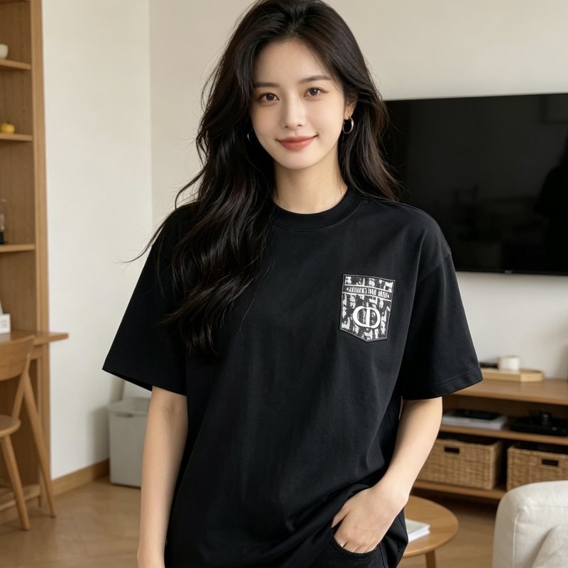 Black Graphic Print Short Sleeve T-Shirt