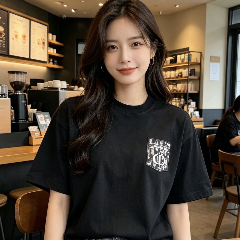 Black Graphic Print Short Sleeve T-Shirt view