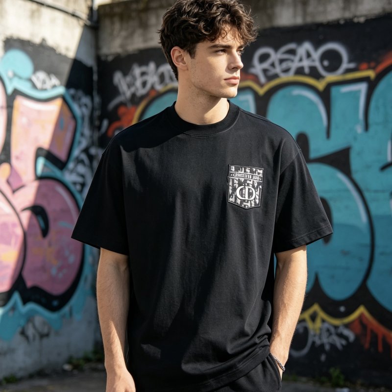 Black Graphic Print Short Sleeve T-Shirt view