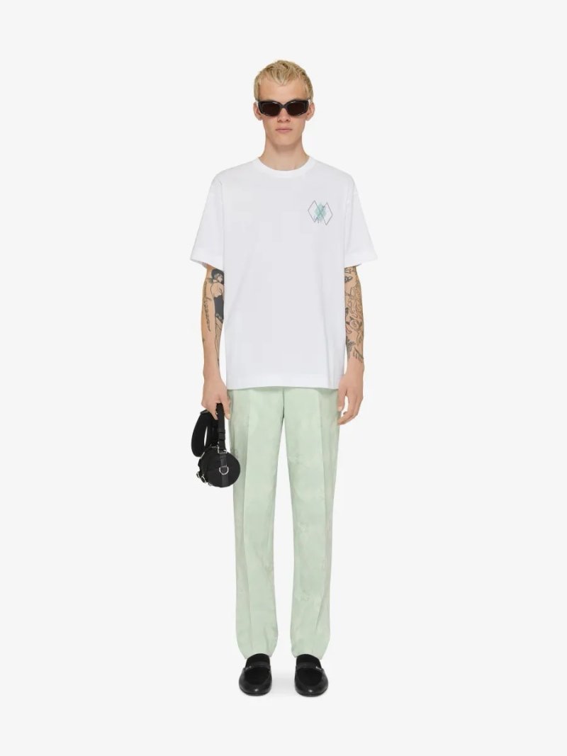 White Diamond Leaf Graphic Short Sleeve T-Shirt view