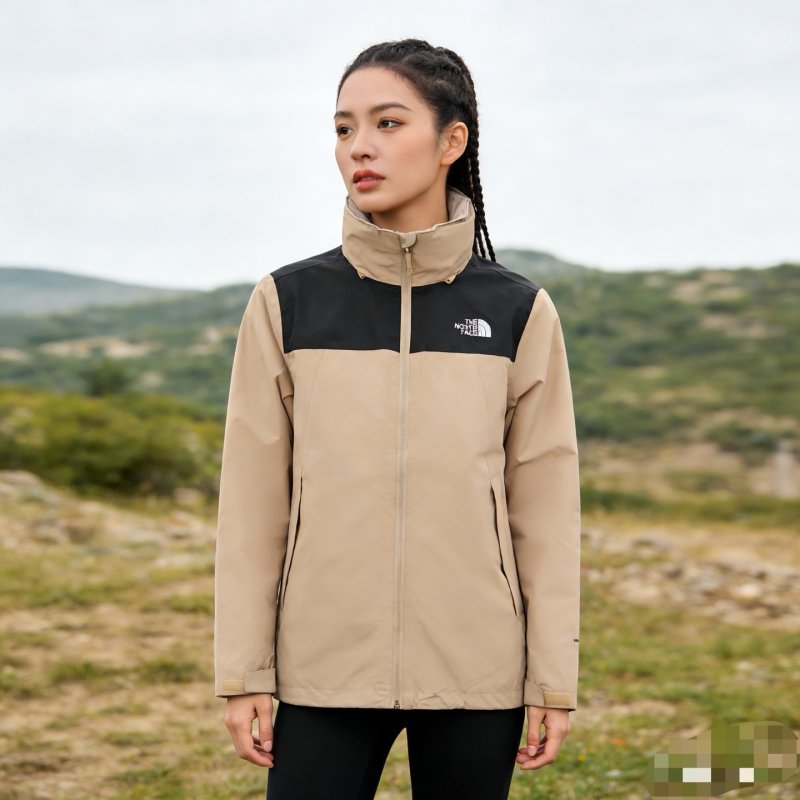 The North Face Beige & Black Windbreaker Jacket