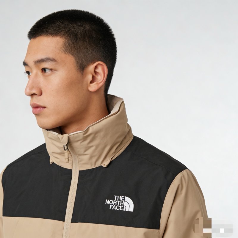 The North Face Beige & Black Windbreaker Jacket view