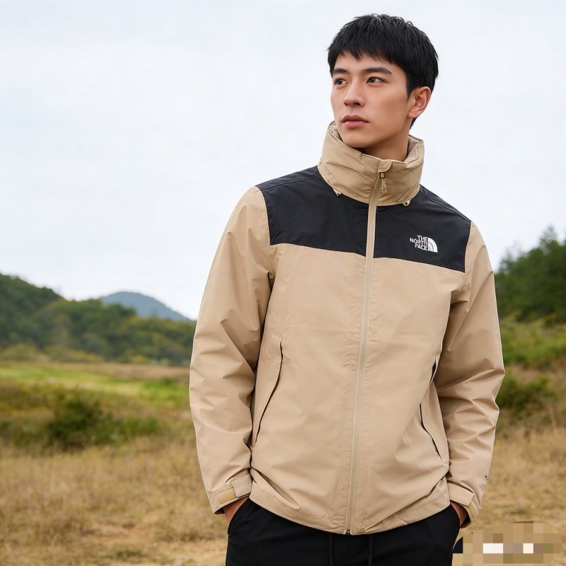 The North Face Beige & Black Windbreaker Jacket view