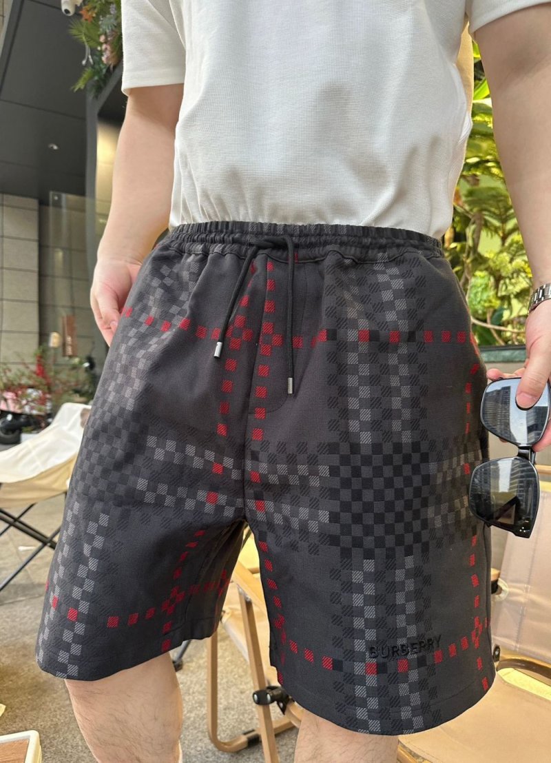 Burberry Monogram Check Shorts Black Red