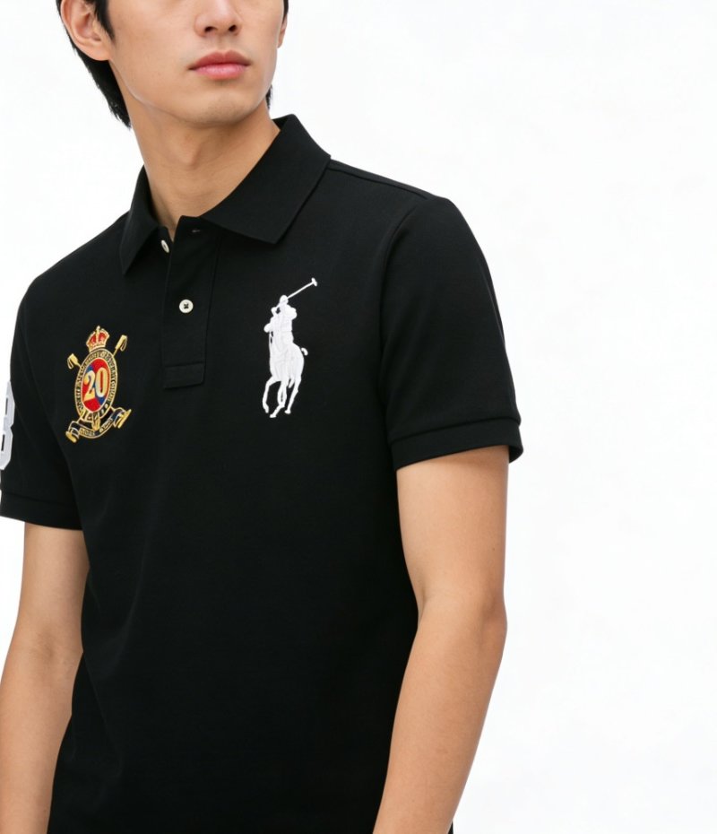 Polo Ralph Lauren Black Multi-Logo Polo Shirt