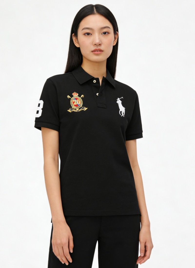 Polo Ralph Lauren Black Multi-Logo Polo Shirt view
