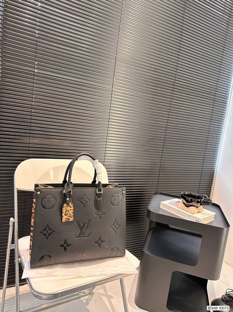 Louis Vuitton Monogram Embossed Black Tote Bag
