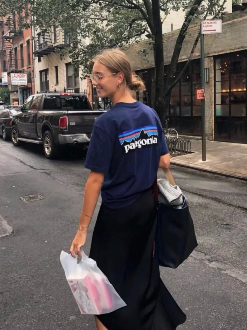 Patagonia Navy Logo T-Shirt view