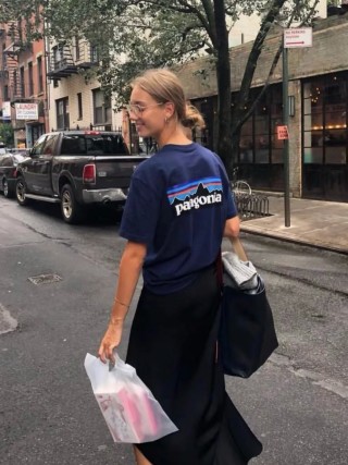 Patagonia Navy Logo T-Shirt view 6